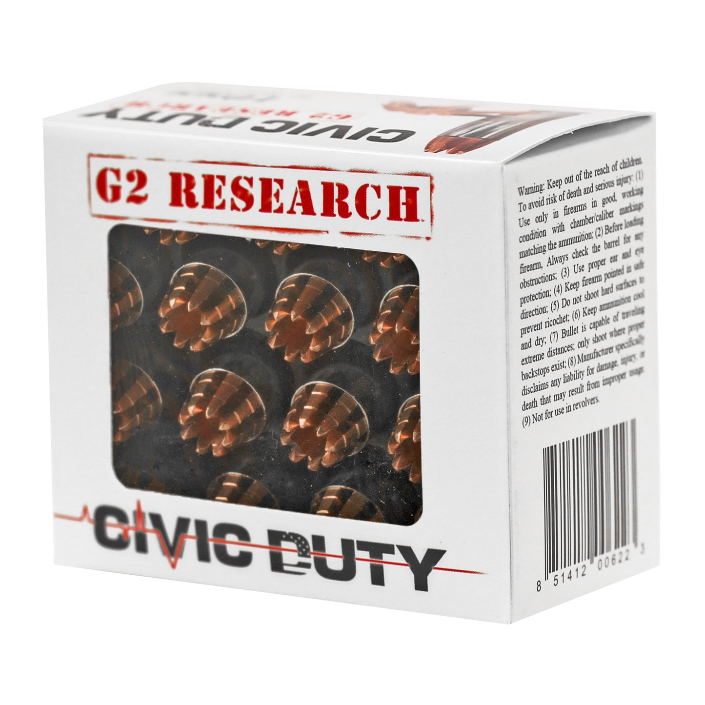 G2 Research Civic Duty 10mm 122-Grain Copper Self-Defense Ammunition - Box of 20