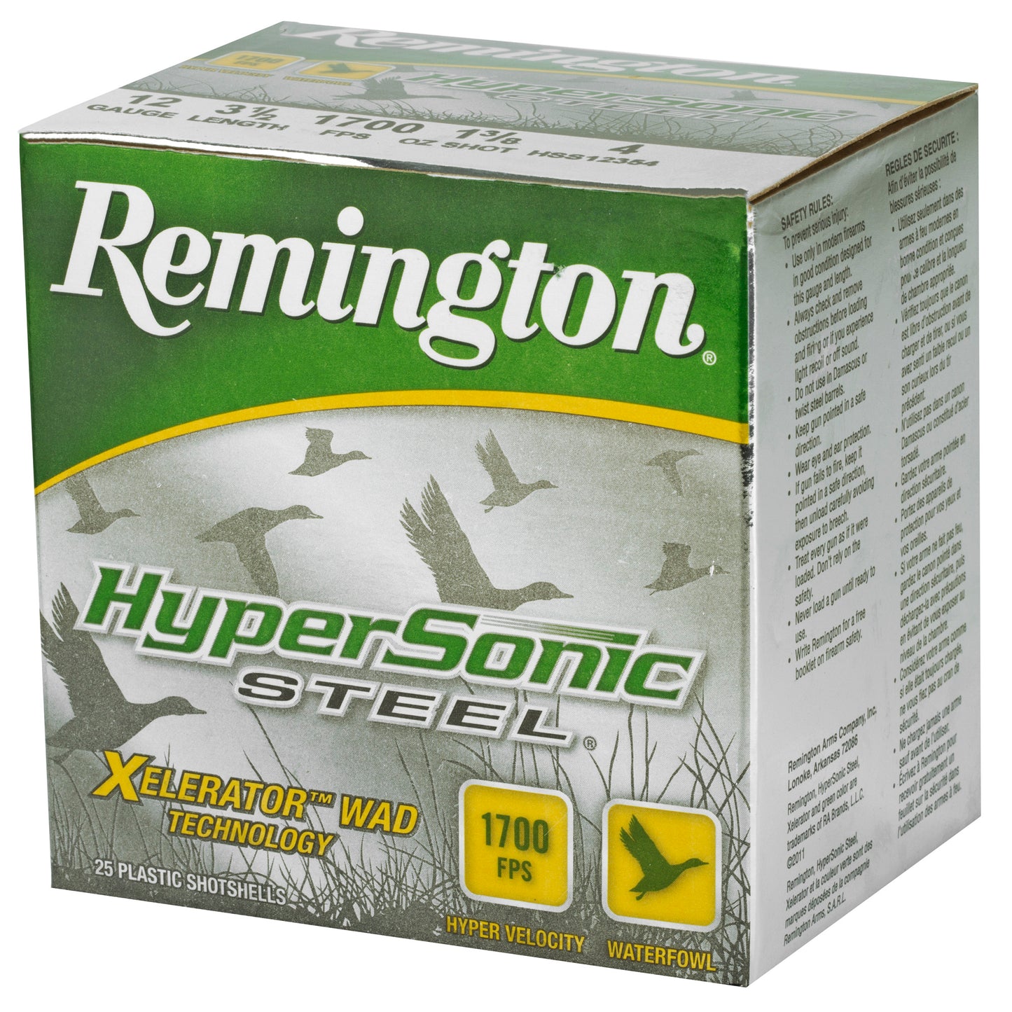 Remington Hypersonic Steel Shot for 12 Gauge 3.5 Inch Guns * #4 Steel Shot, 1 3/8 Oz, Pack of 25
