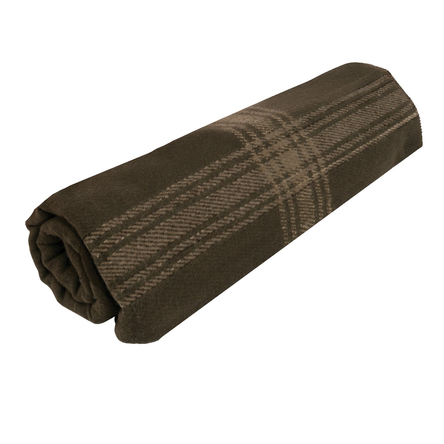 Rothco Striped Outdoor Wool Blanket Brown / Tan