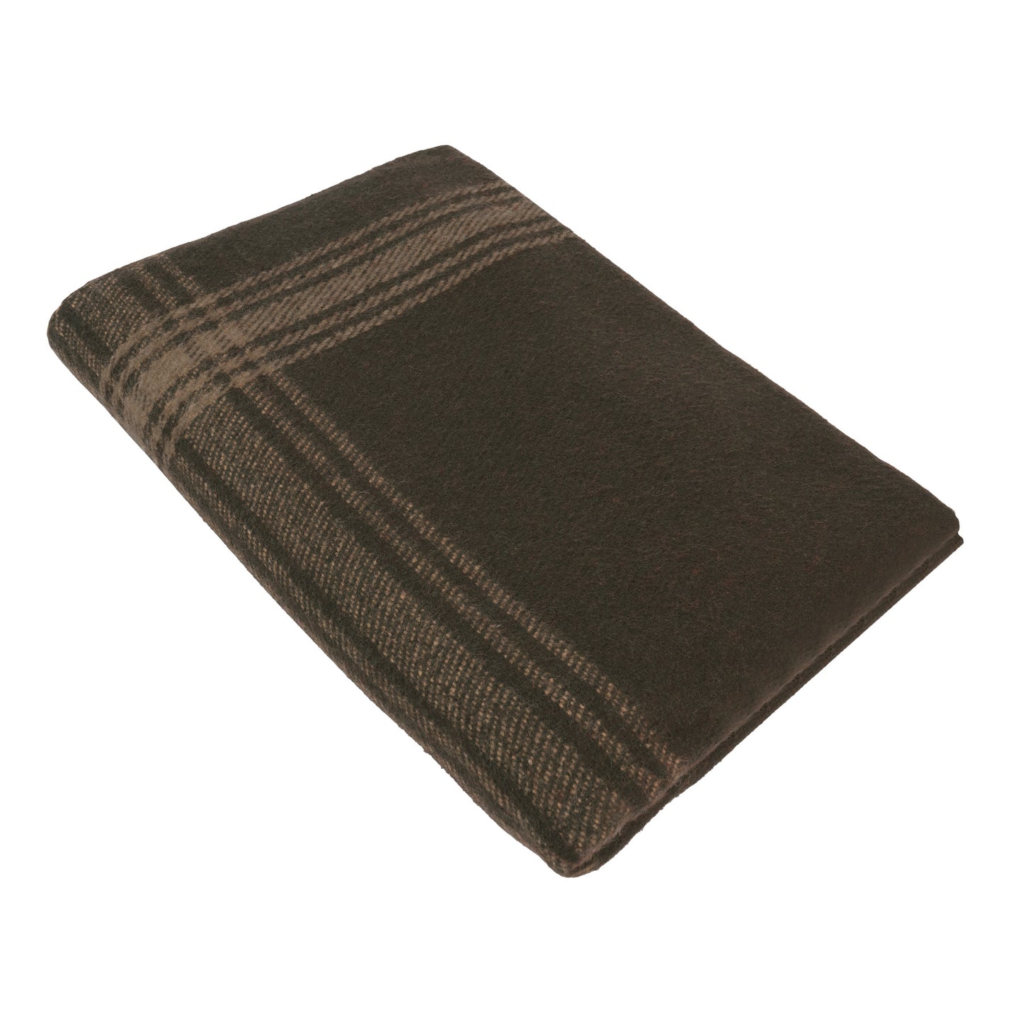 Rothco Striped Outdoor Wool Blanket Brown / Tan