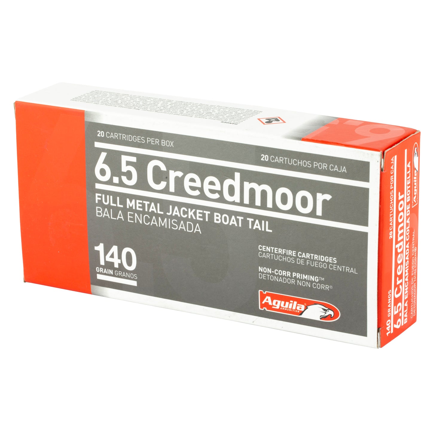 Aguila Ammunition 6.5 Creedmoor 140 Grain Full Metal Jacket Boat Tail (20 Rounds per Box, 500 per Case)