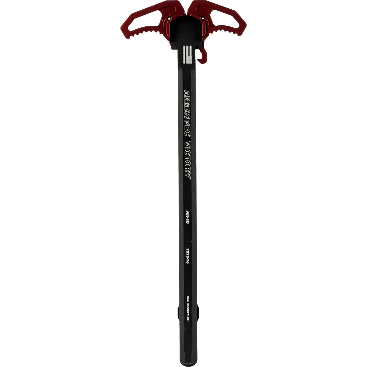 Armaspec Victory AR10 Charging Handle with Red Finish * Ambidextrous Design for Enhanced Ergonomics and Gas Management