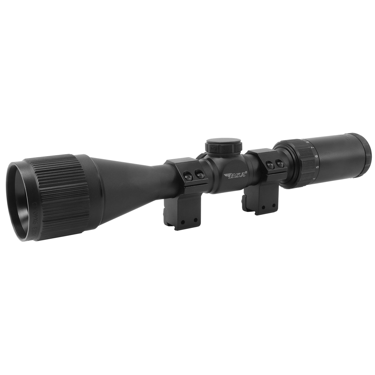 BSA Optics Outlook 3-9x40 Mil-Dot Rifle Scope with Adjustable Objective and Low Profile Turrets