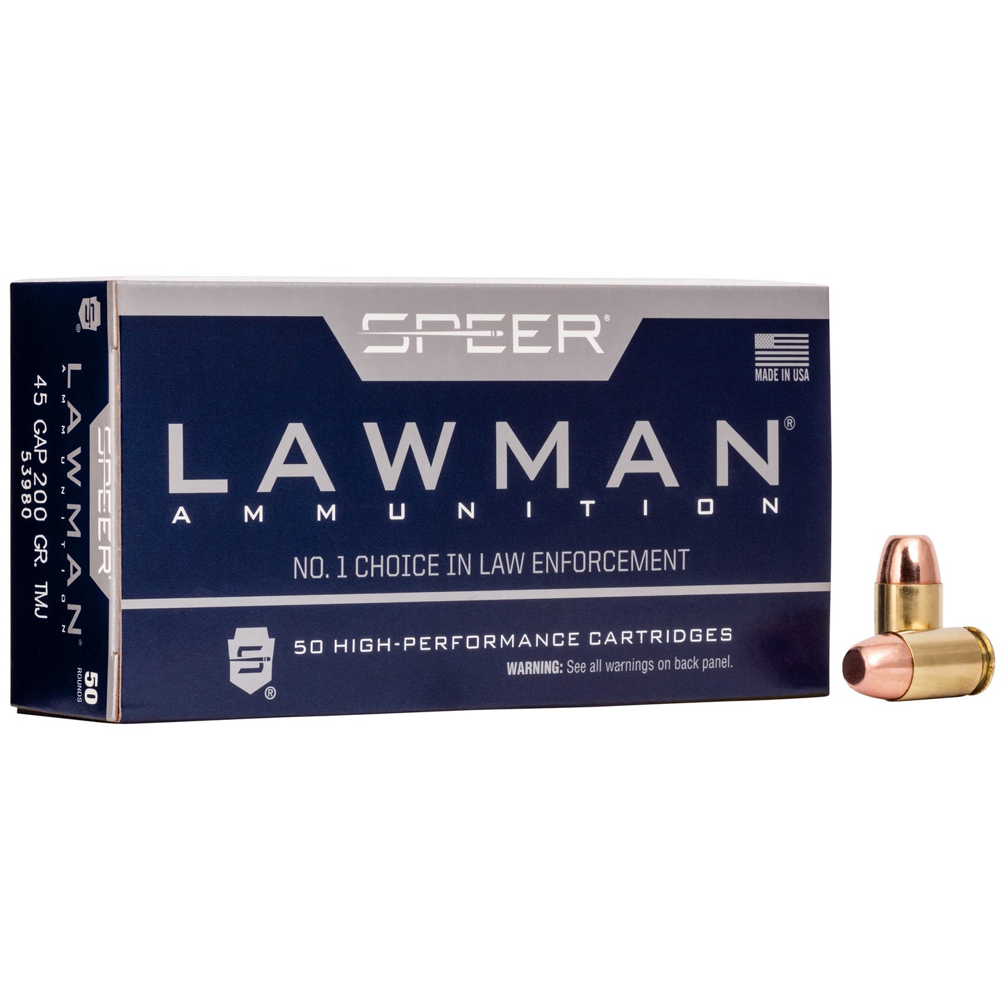 Speer Ammunition Lawman .45 GAP 200-Grain Total Metal Jacket Training Ammo (50 Rounds per Box)