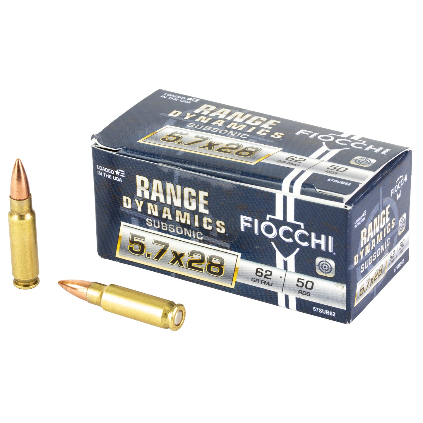 Fiocchi Ammunition 5.7x28mm Range Dynamics 62-Grain Full Metal Jacket (FMJ) * 50 Rounds per Box, 500 per Case