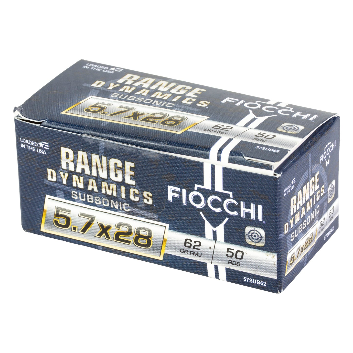 Fiocchi Ammunition 5.7x28mm Range Dynamics 62-Grain Full Metal Jacket (FMJ) * 50 Rounds per Box, 500 per Case