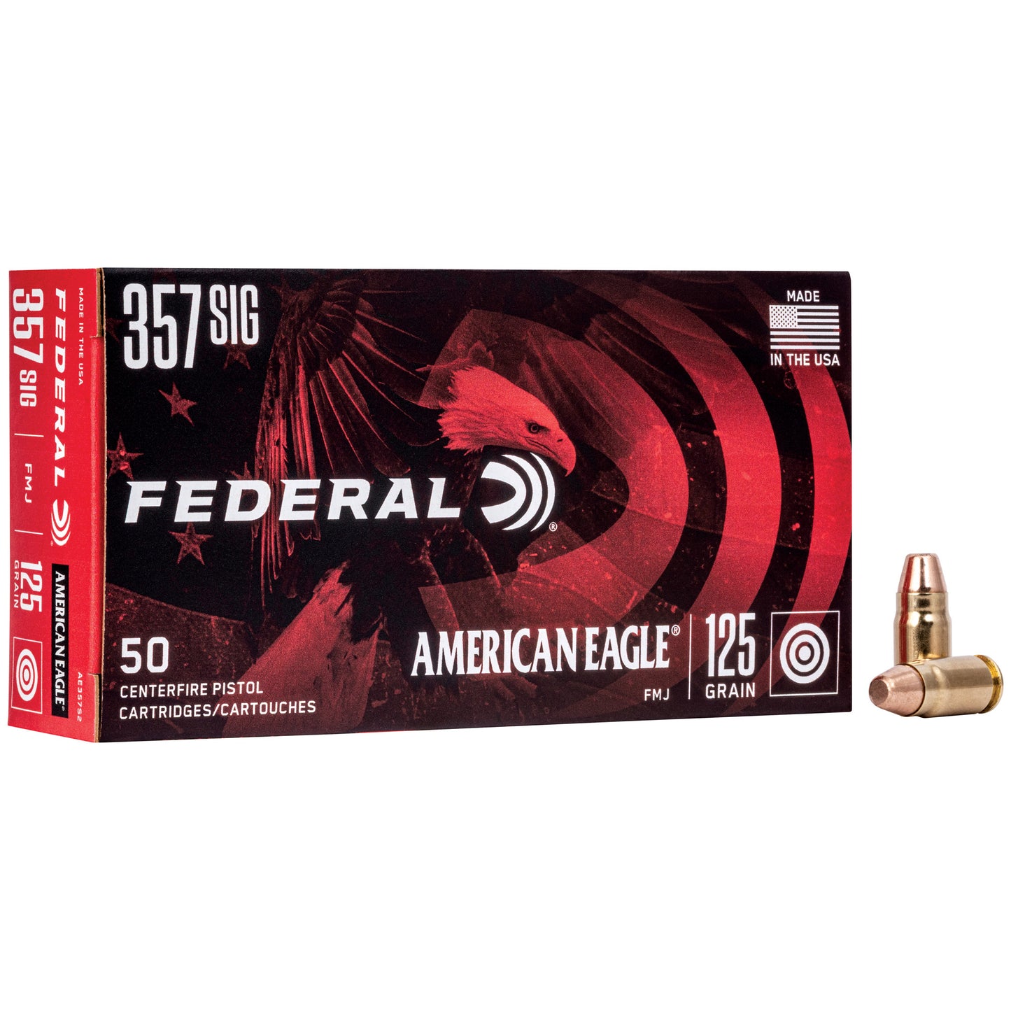 Federal American Eagle 357 Sig 125 Grain FMJ Ammunition - Box of 50