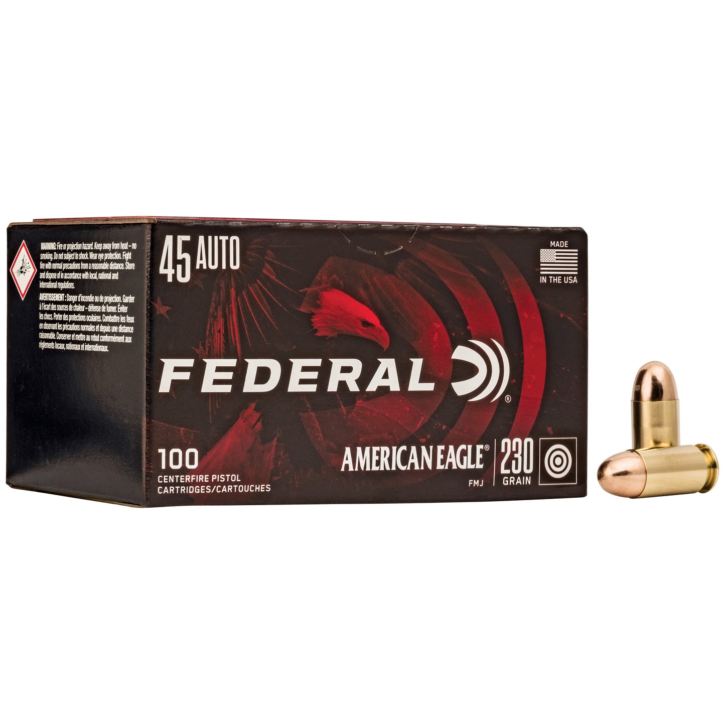 Federal American Eagle 45 ACP 230-Grain Full Metal Jacket Ammunition (100 Rounds)