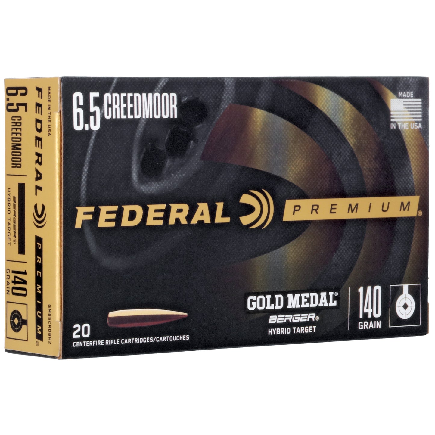 Federal Gold Medal 6.5 Creedmoor 140 Grain Hybrid Target Rifle Ammunition (20/200)