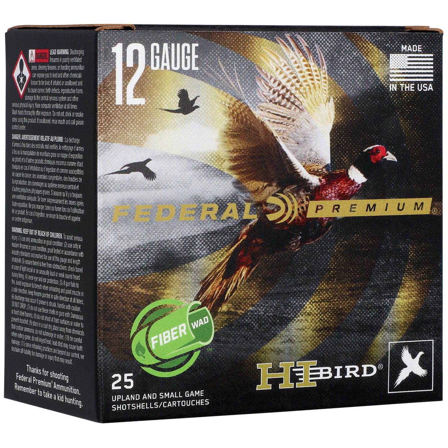 Federal Hi-Bird 12 Gauge 2.75-Inch Shotgun Shells, 1 1/4 Oz #5 Shot, 25/Box