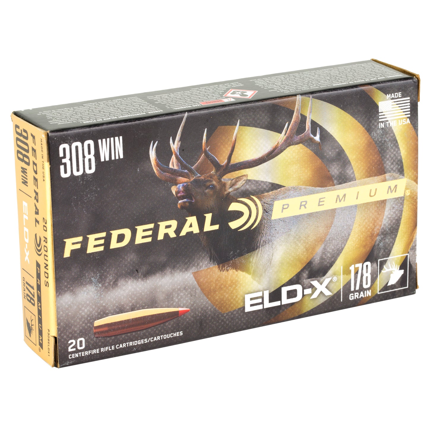 Federal Premium .308 Winchester 178-Grain ELD-X Polymer Tip Hunting Bullets (20/200)