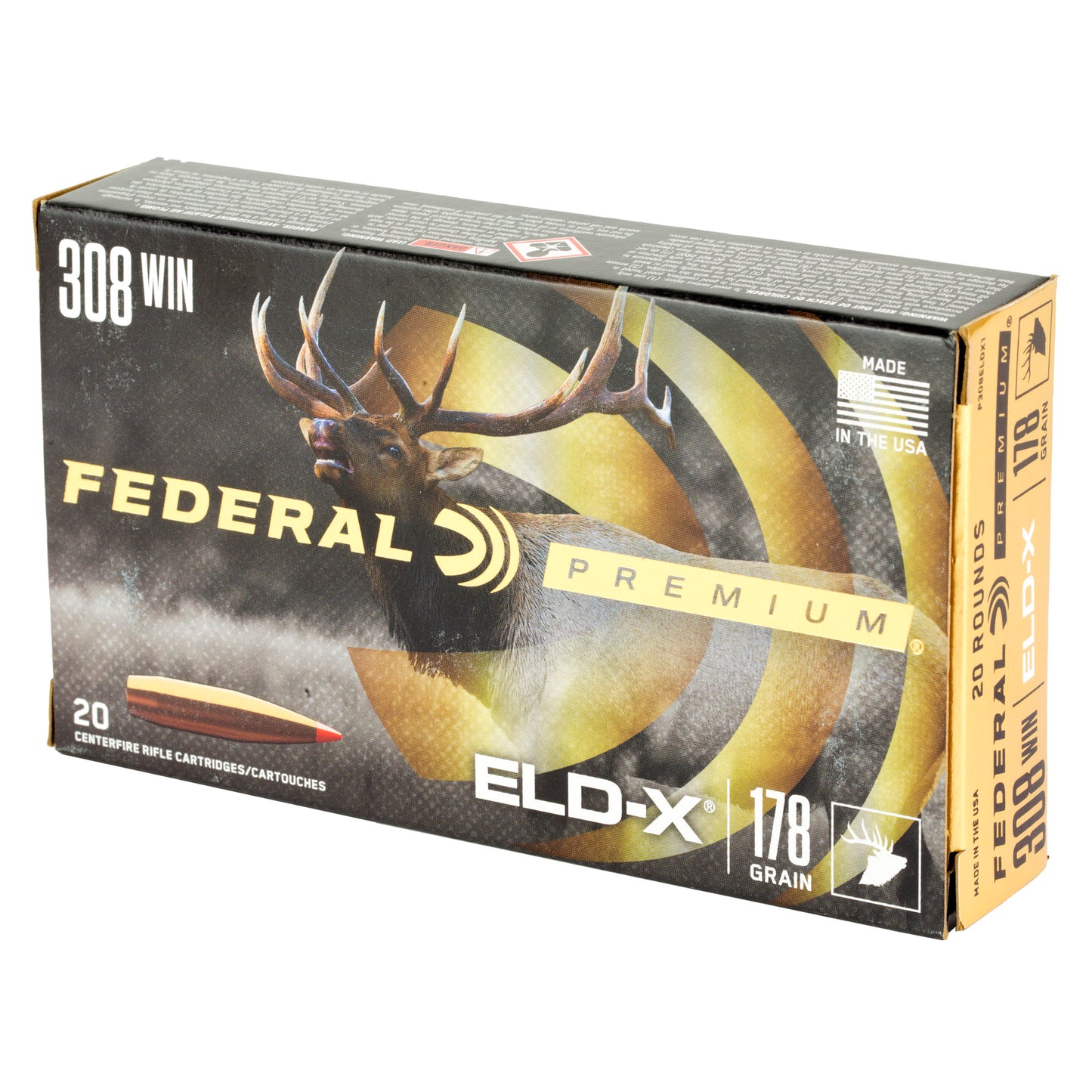 Federal Premium .308 Winchester 178-Grain ELD-X Polymer Tip Hunting Bullets (20/200)