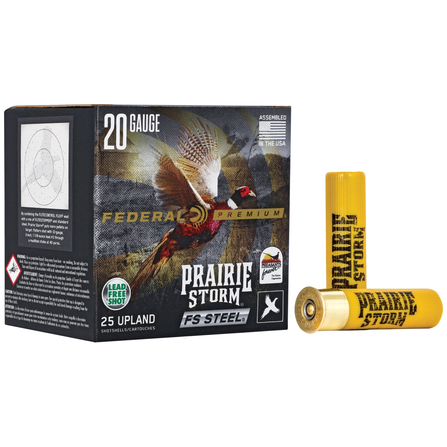 Federal Premium Prairie Storm FS Steel 20 Gauge 3" #4 Steel Shot * 7/8 oz, Pack of 25