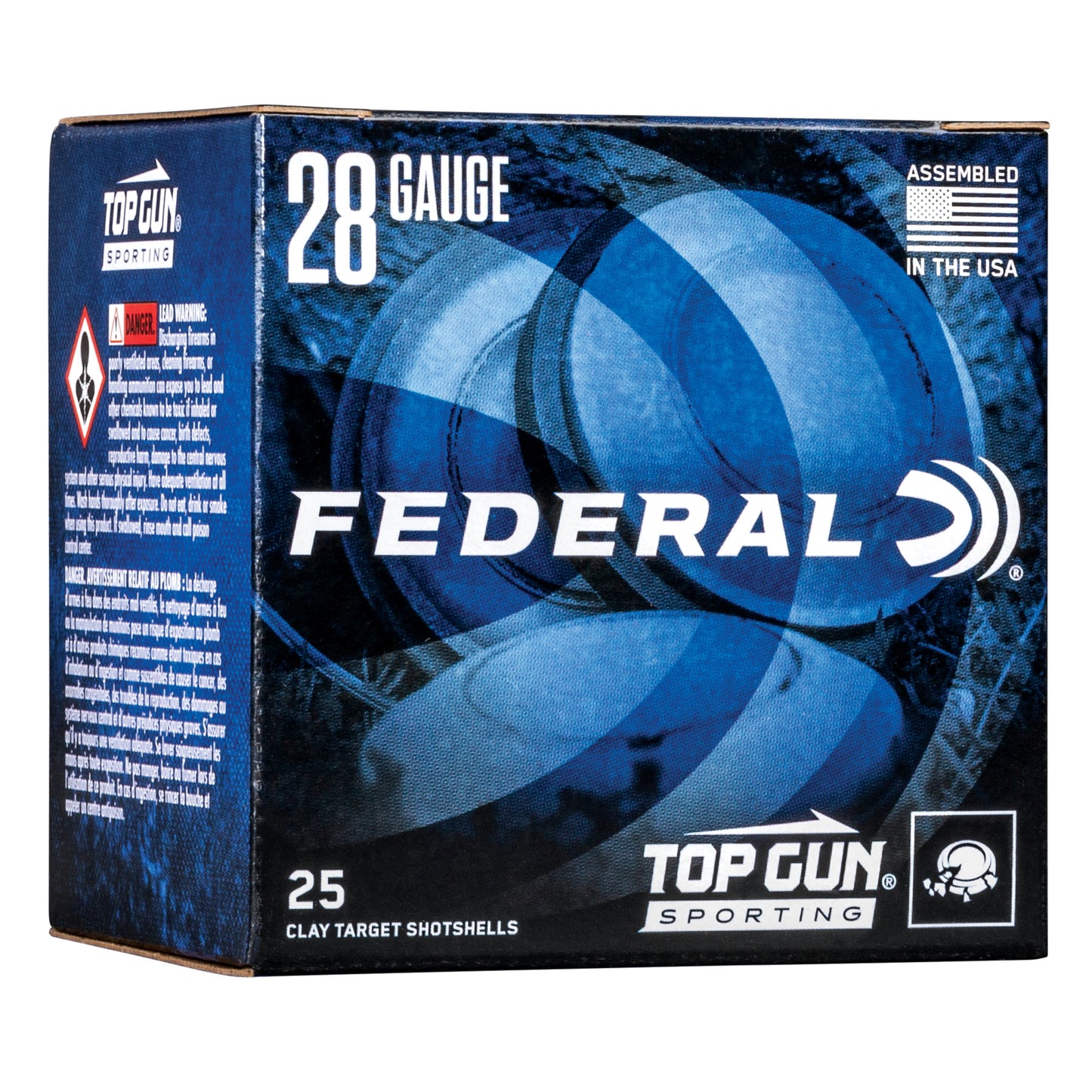 Federal Top Gun 28 Gauge 2.75-Inch #8 Lead Sporting Clays Ammunition - 3/4 Oz, 25 Rounds per Box