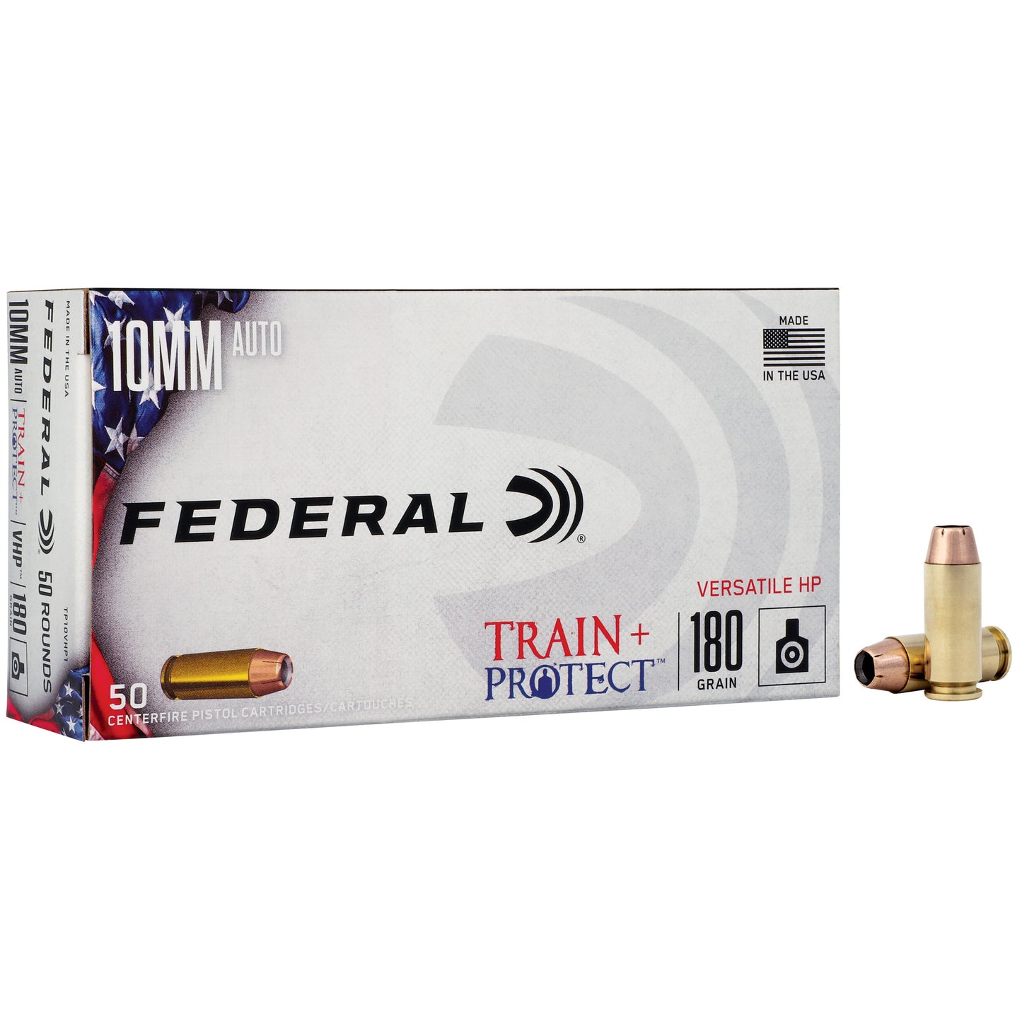 Federal Train & Protect 10mm Auto 180 Grain Versatile Hollow Point Ammunition (50 Rounds)