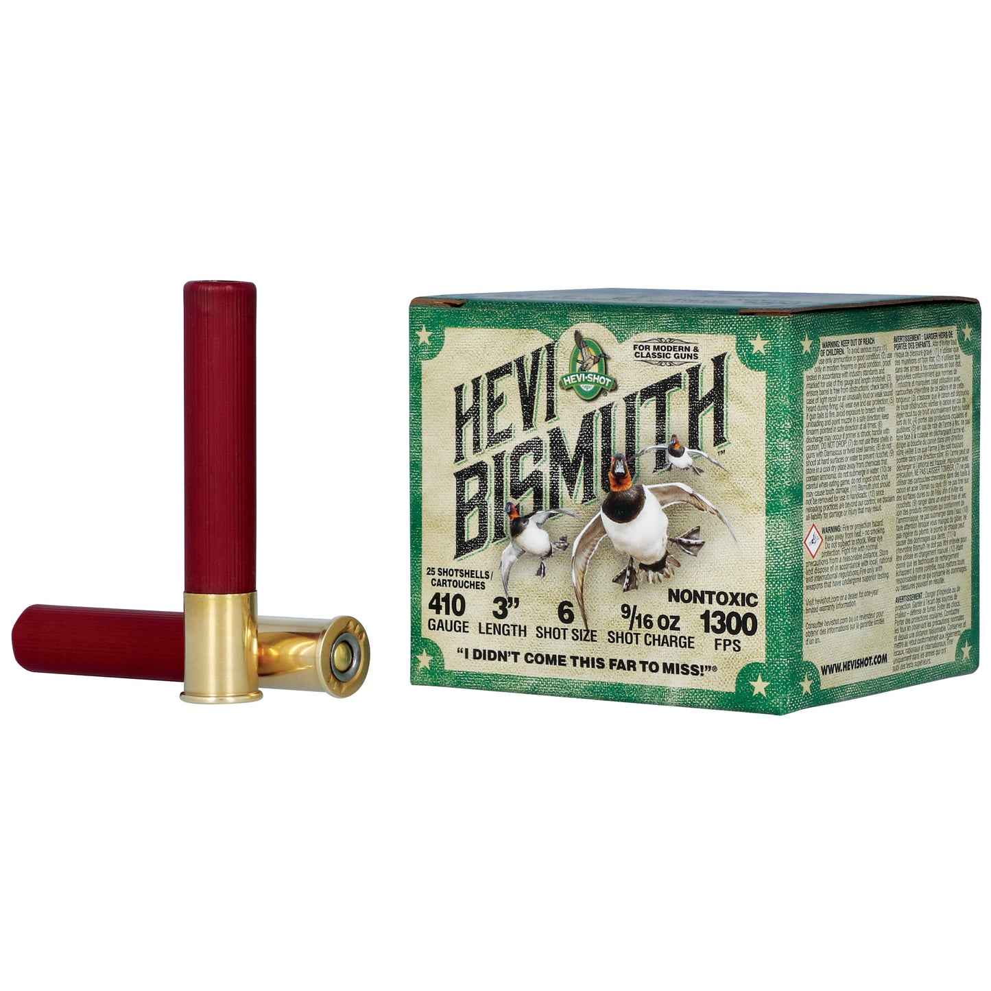 HEVI-Shot HEVI Bismuth 410 Gauge 3-Inch Shotgun Shells with #6 Shot, 9/16 oz, 25 Rounds per Box
