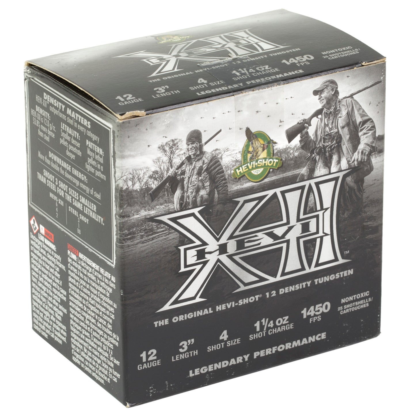 HEVI-Shot HEVI-XII 12 Gauge 3-Inch #4 Lead Shotshells, 1 1/4 Oz, Pack of 25