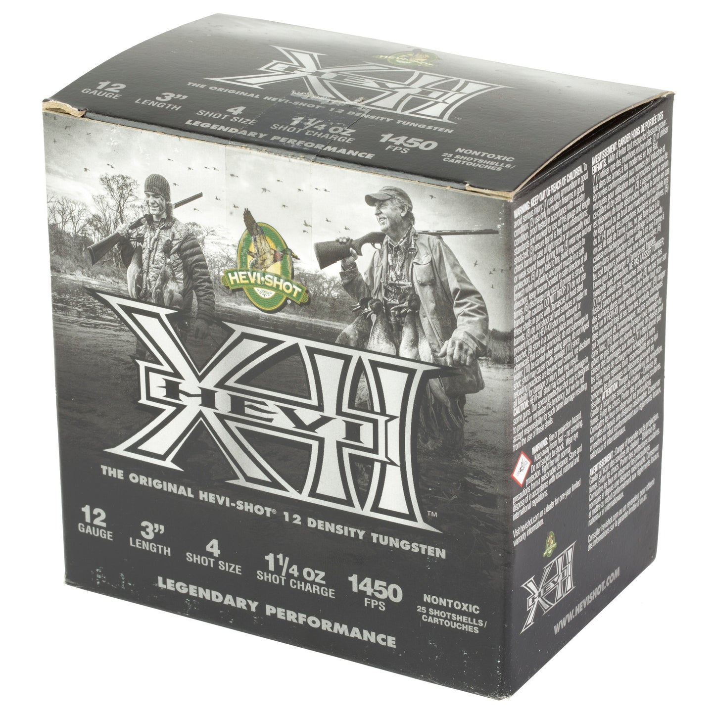 HEVI-Shot HEVI-XII 12 Gauge 3-Inch #4 Lead Shotshells, 1 1/4 Oz, Pack of 25
