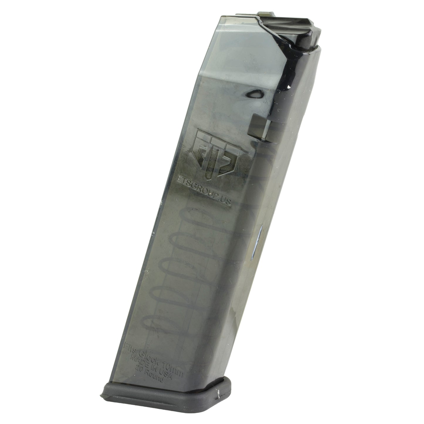 Elite Tactical Systems Group ETS SMK-GLK-20-20 20-Round 10mm Magazine in Carbon Smoke