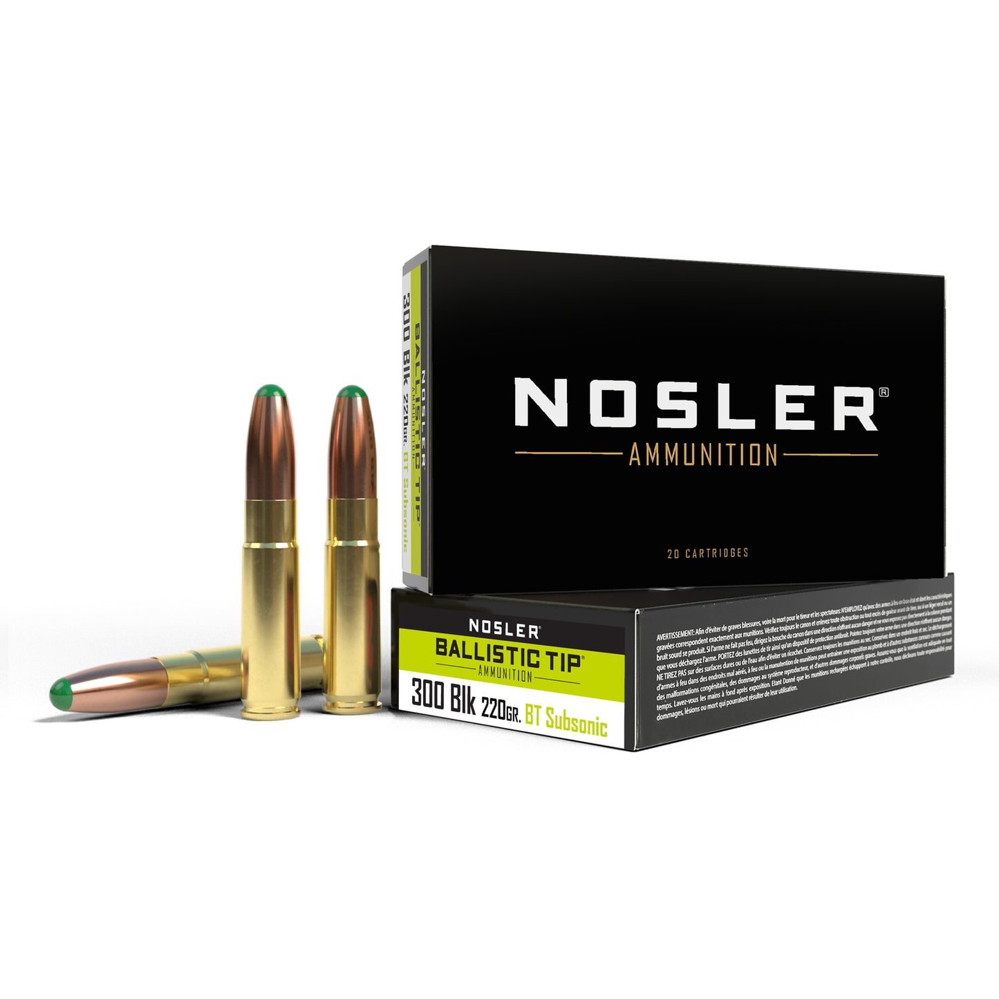 Nosler 300 Blackout 220 Grain Ballistic Tip Ammunition * Reliable Hunting Load