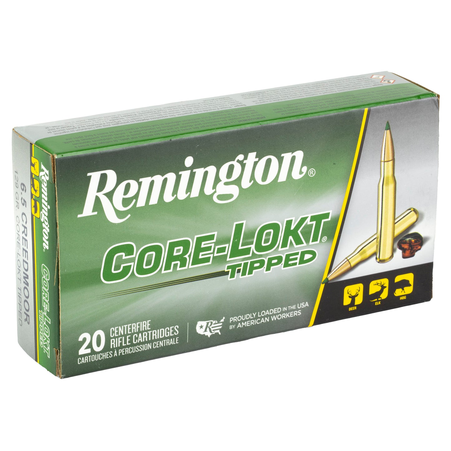 Remington Core-Lokt Tipped 6.5 Creedmoor Rifle Ammo - 129 Grain, Box of 20