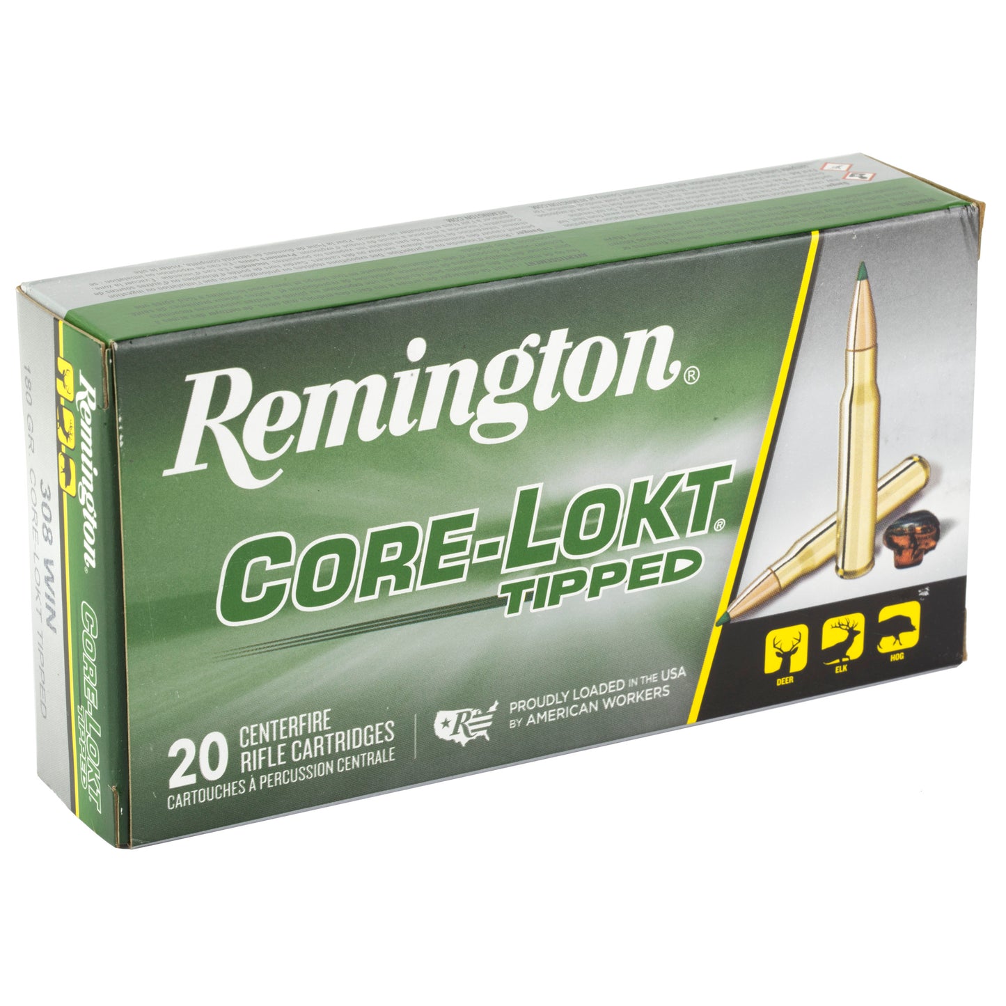 Remington Core-Lokt Tipped .308 Winchester Ammunition * 180 Grain, Polymer Tip, 20 Rounds per Box