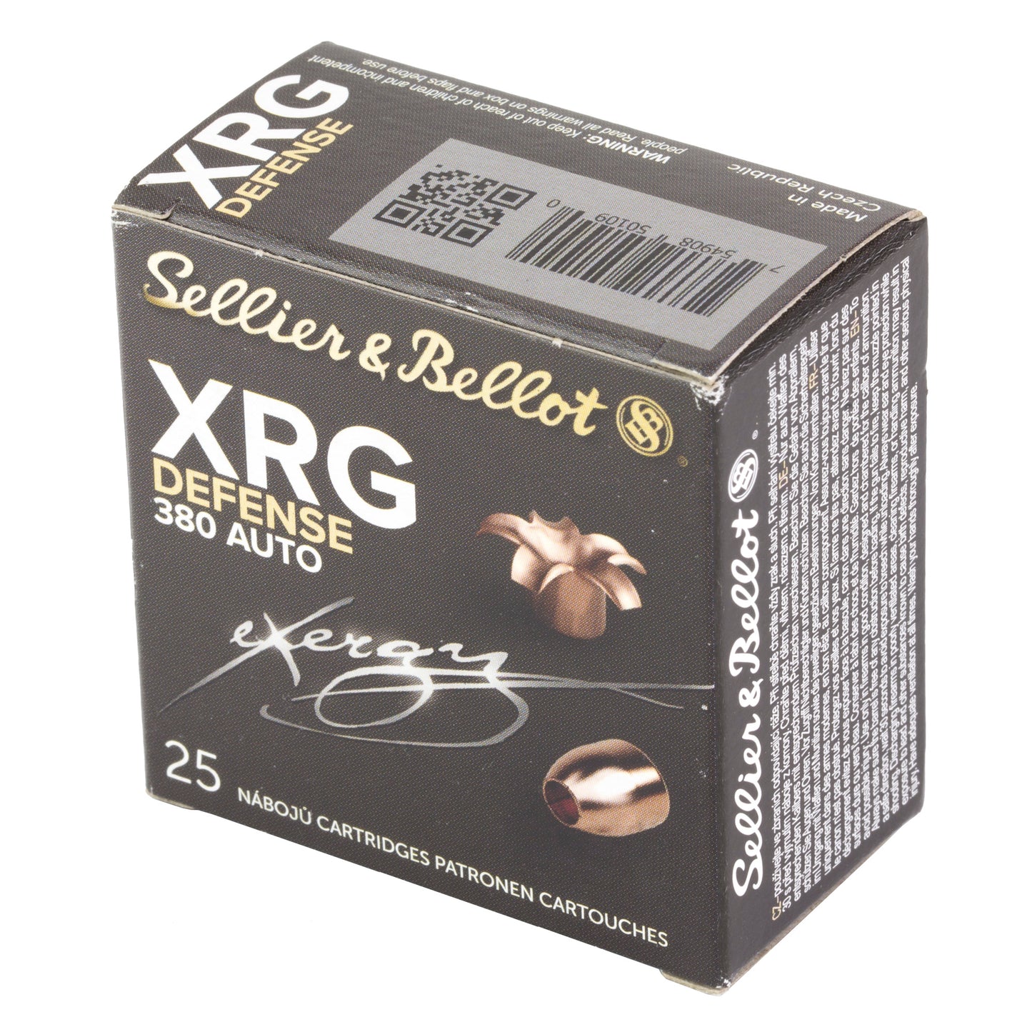 Sellier & Bellot 380 ACP 77-Grain Hollow Point Ammunition - XRG Defense Series