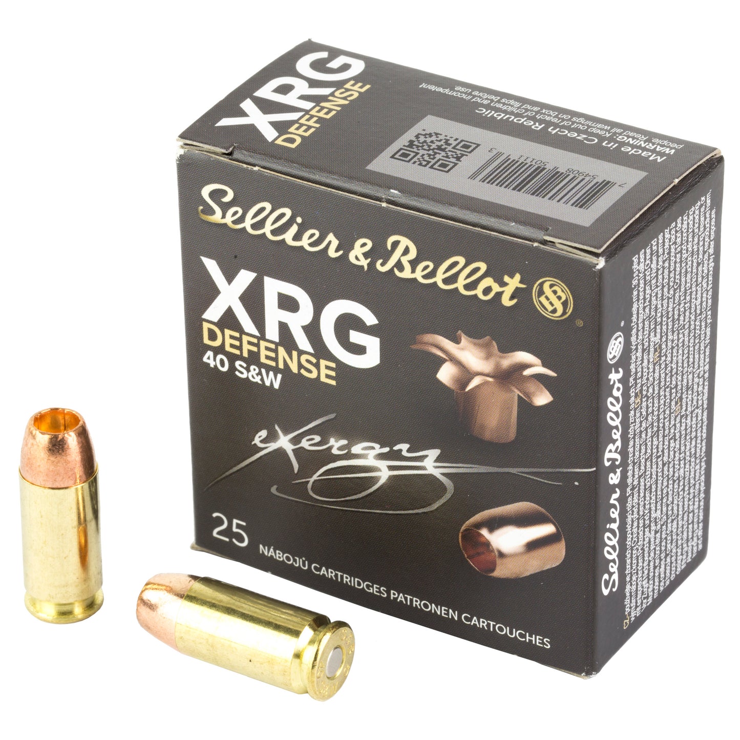 Sellier & Bellot 40 S&W 130-Grain XRG Hollow Point Pistol Ammunition * 25 Rounds Per Box
