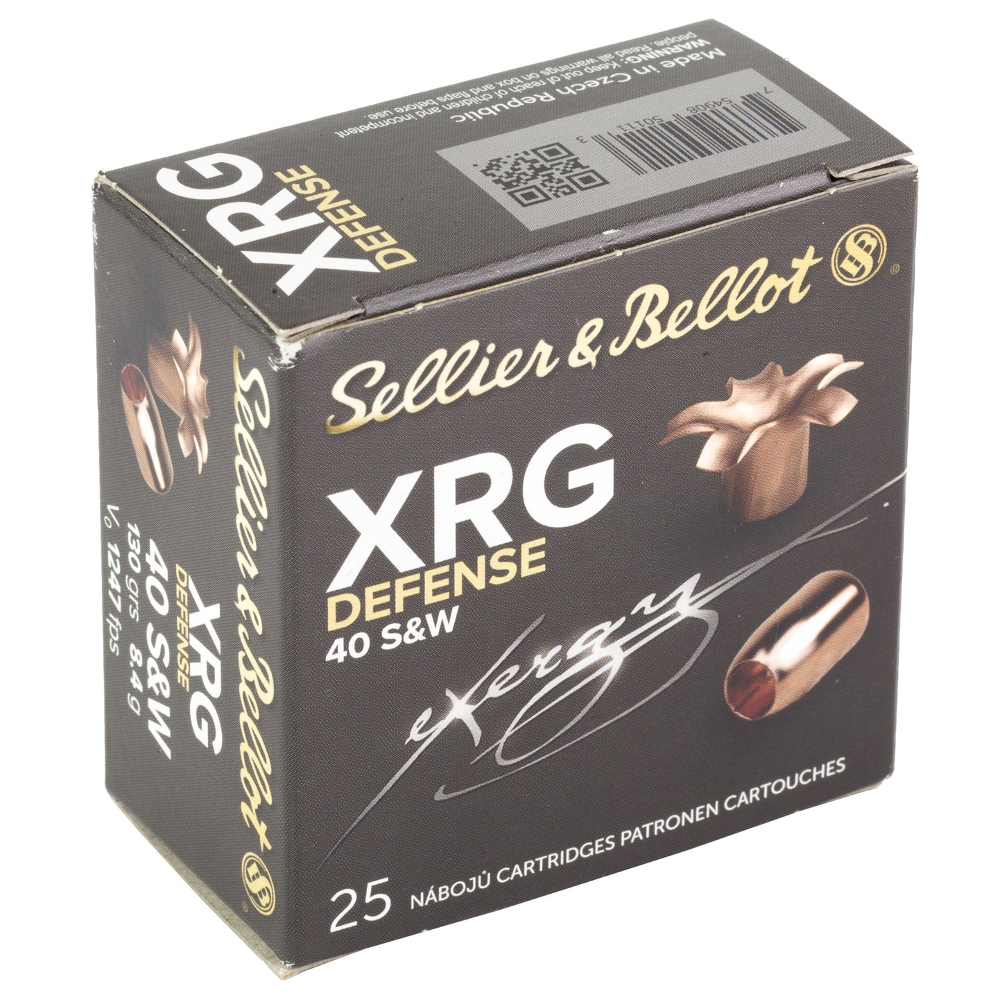 Sellier & Bellot 40 S&W 130-Grain XRG Hollow Point Pistol Ammunition * 25 Rounds Per Box