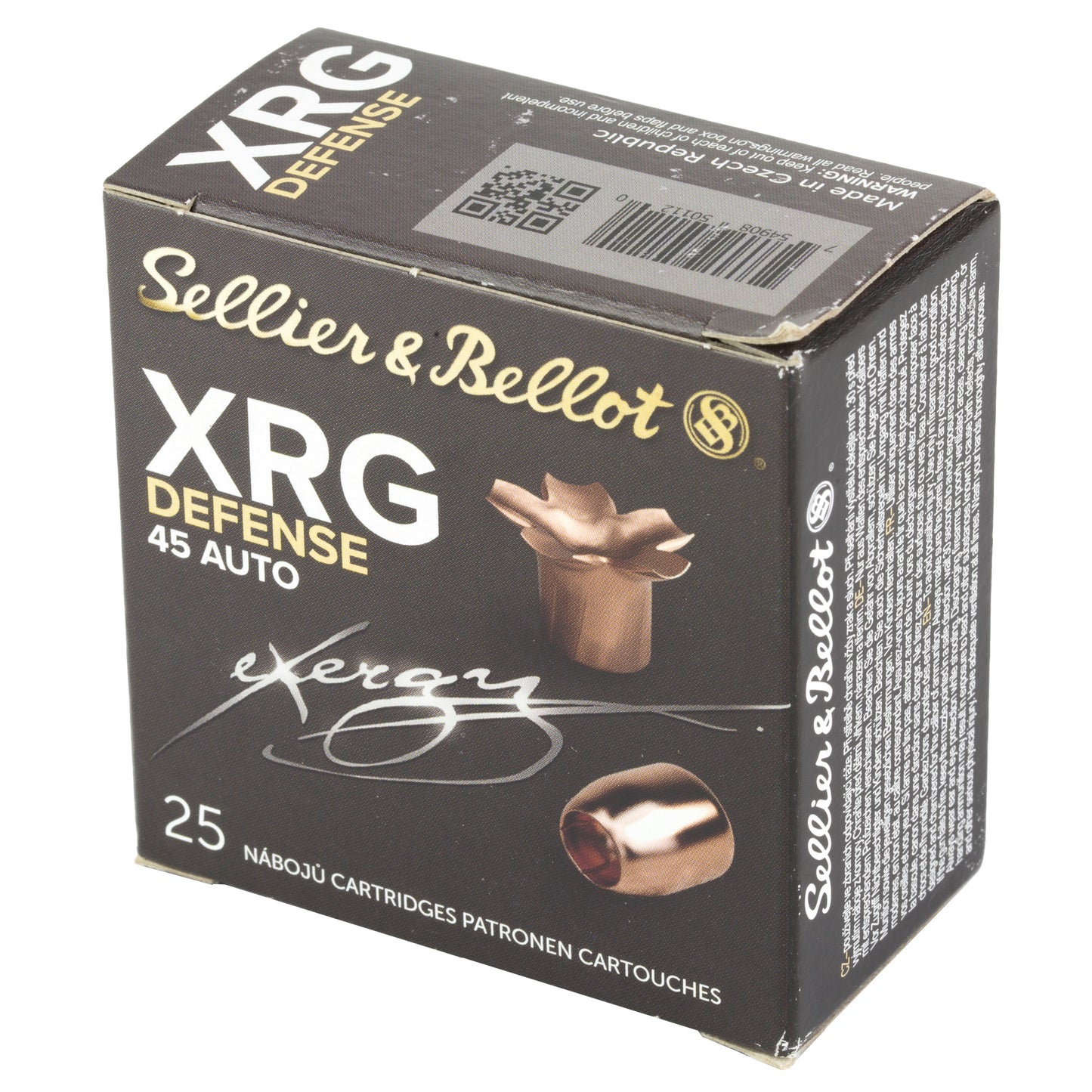 Sellier & Bellot 45 ACP 165 Grain XRG Hollow Point Pistol Ammunition (25 Rounds per Box, 1000 per Case)