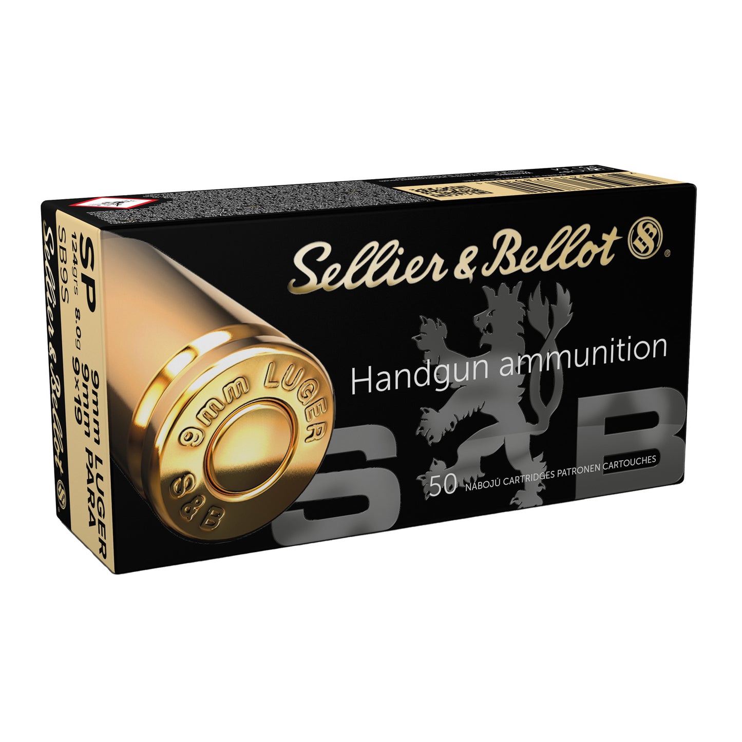 Sellier & Bellot 9mm 124 Grain Soft Point Pistol Ammunition - Box of 50 Rounds