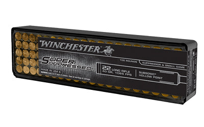 Winchester Ammunition Super Suppressed .22 LR Hollow Point, 40 Grain - 100 Rounds per Box