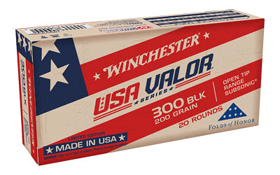 Winchester Ammunition USA VALOR 300 Blackout 200-Grain Open Tip - 20 Rounds Per Box