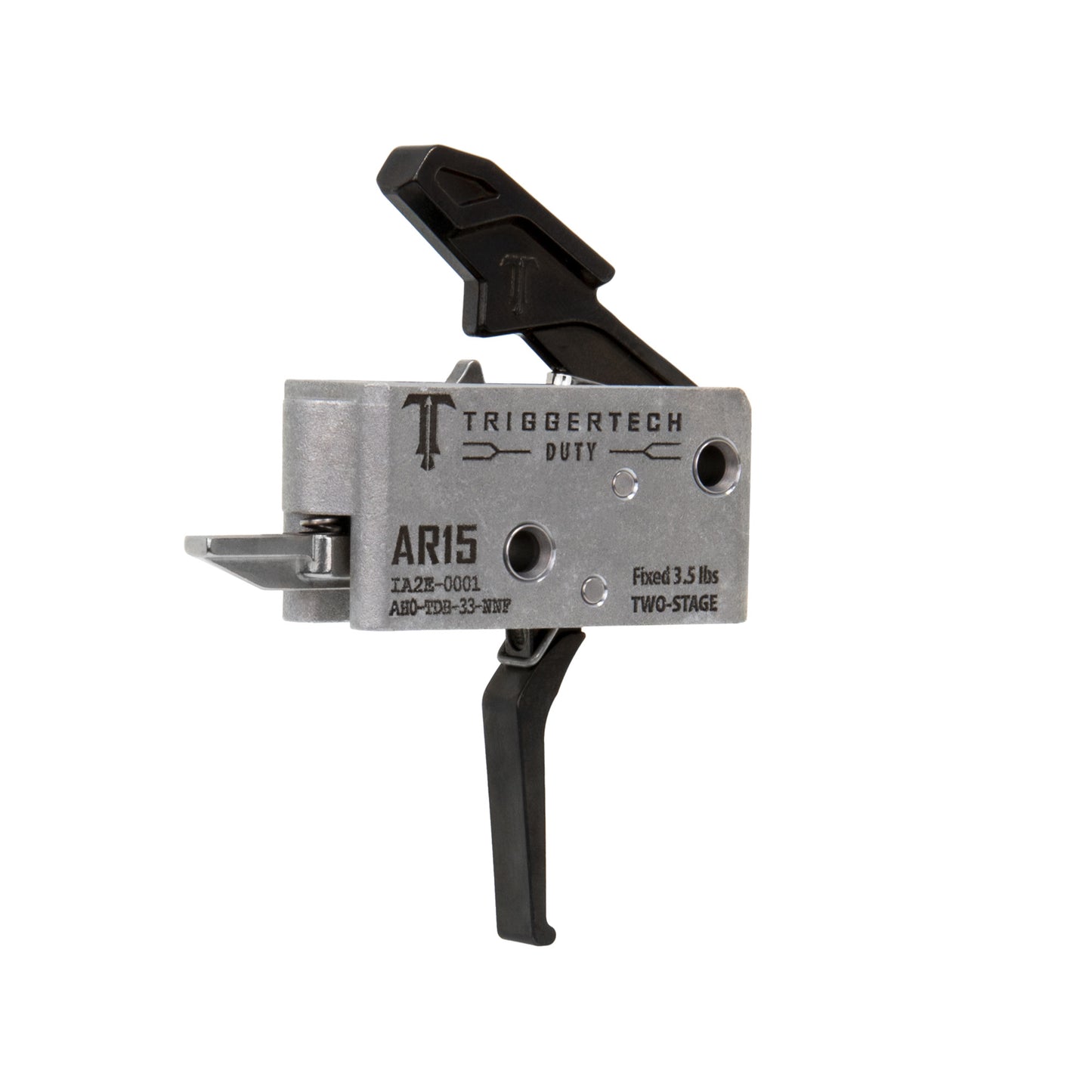 TriggerTech AR Duty Flat Trigger for AR-15 * 3.5 lb Two-Stage Rifle Trigger, Black