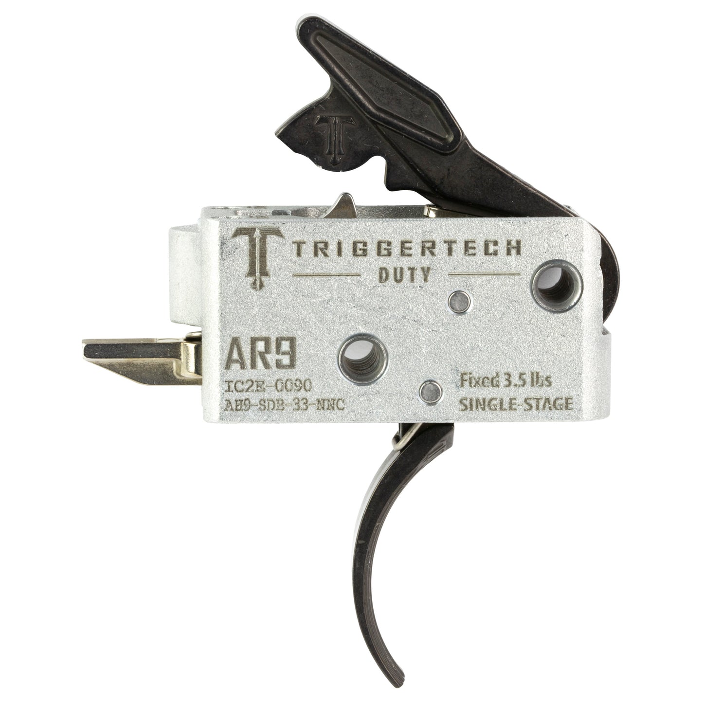 TriggerTech AR Duty Trigger - 3.5 lb Curved Black Trigger for AR Platforms