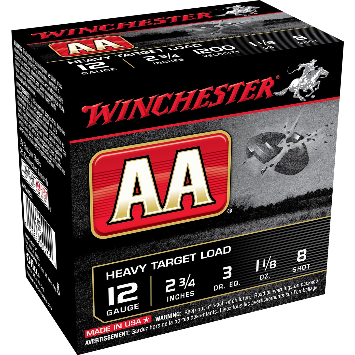 Winchester Ammunition AA Heavy Target 12 Gauge Shotshells * 1 1/8 oz #8 Shot, 25 Rounds per Box