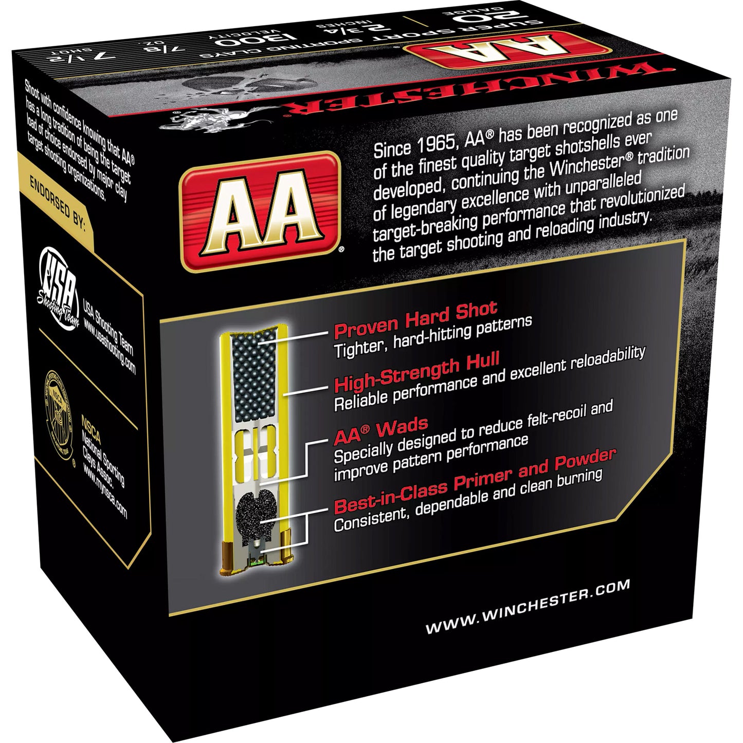 Winchester Ammunition AA Supersport Sporting Clay 20 Gauge Shotshells, 7/8 oz, #7.5 - Pack of 25