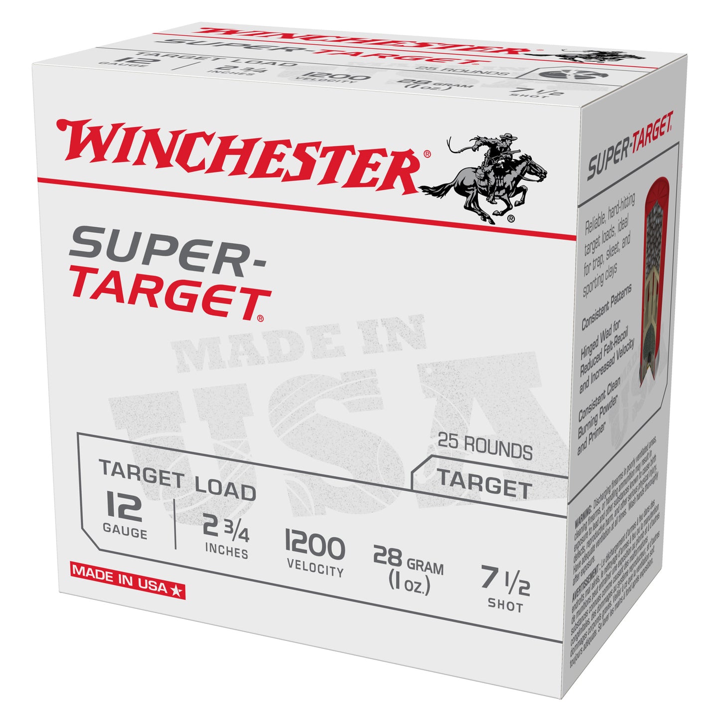 Winchester Ammunition Super Target 12 Gauge Shotshells * 1 oz, #7.5, 25 Rounds per Box