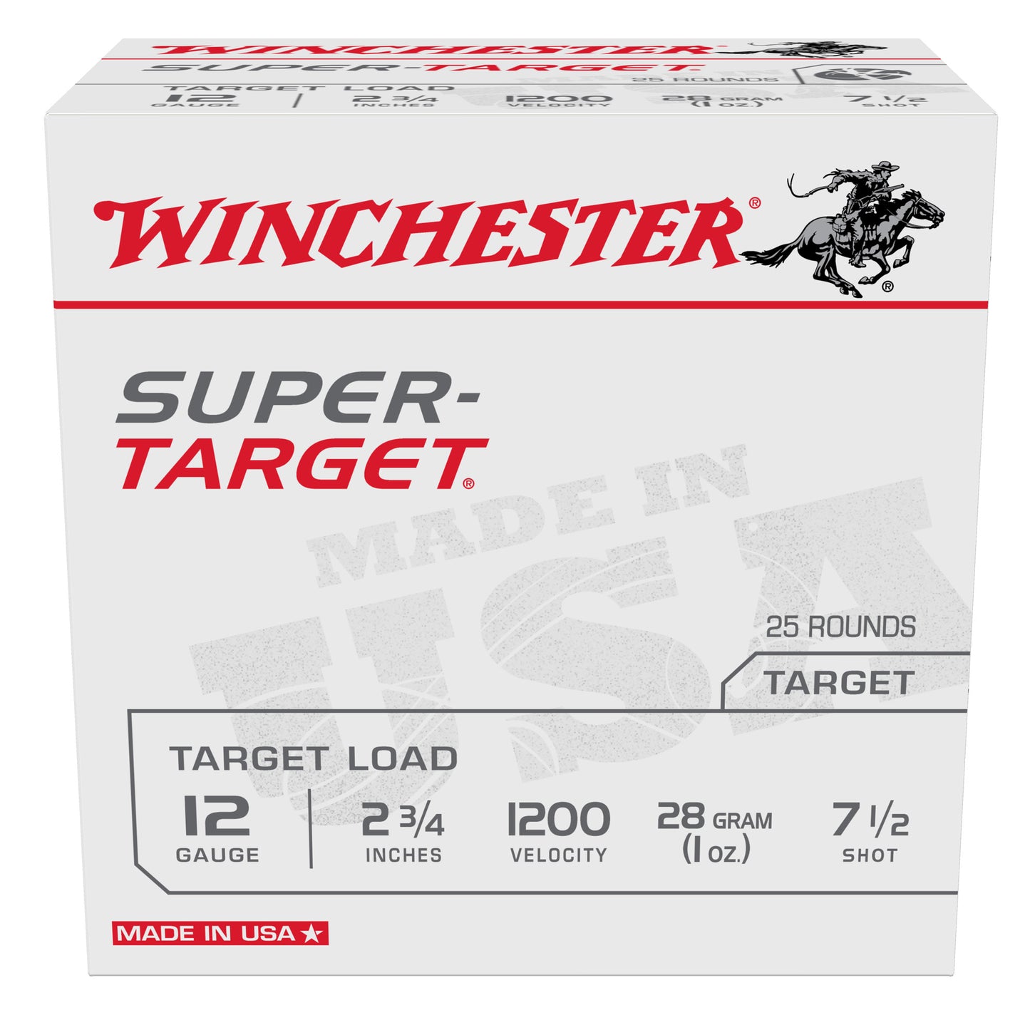 Winchester Ammunition Super Target 12 Gauge Shotshells * 1 oz, #7.5, 25 Rounds per Box