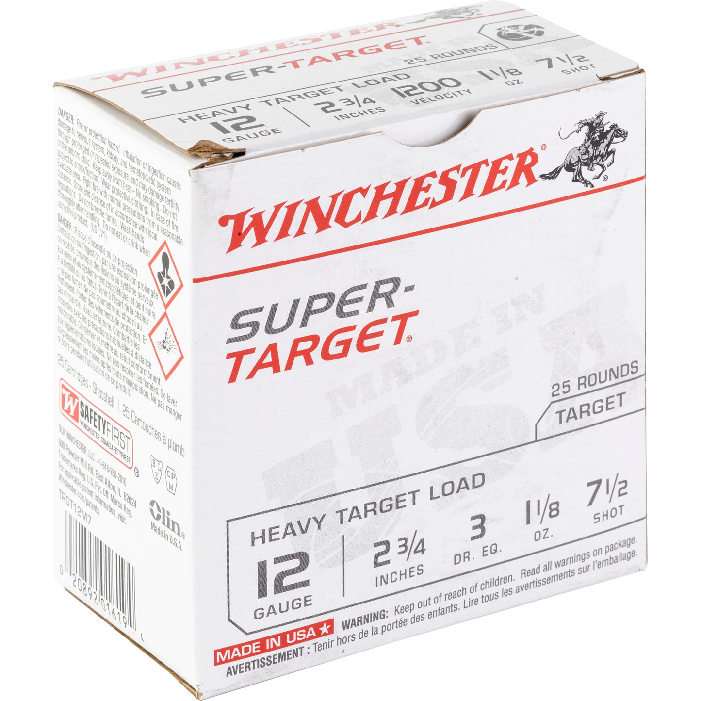 Winchester Ammunition Super Target 12 Gauge Shotshells - 1 1/8 oz #7.5, 25 Rounds per Box