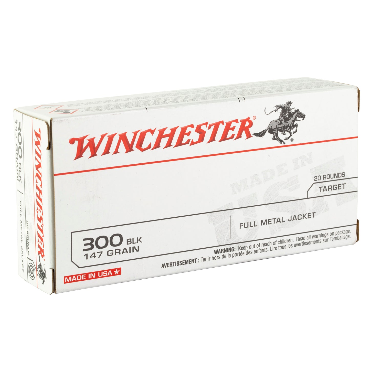 Winchester Ammunition USA 300 Blackout 147 Grain FMJ * 20 Rounds Per Box