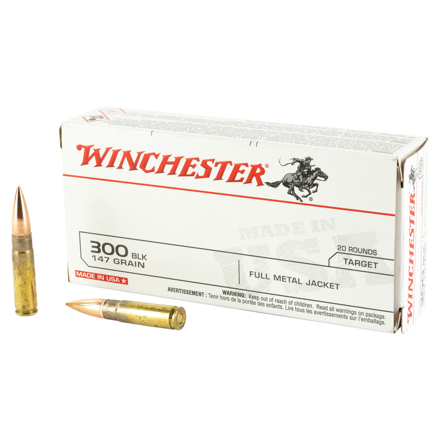 Winchester Ammunition USA 300 Blackout 147 Grain FMJ * 20 Rounds Per Box
