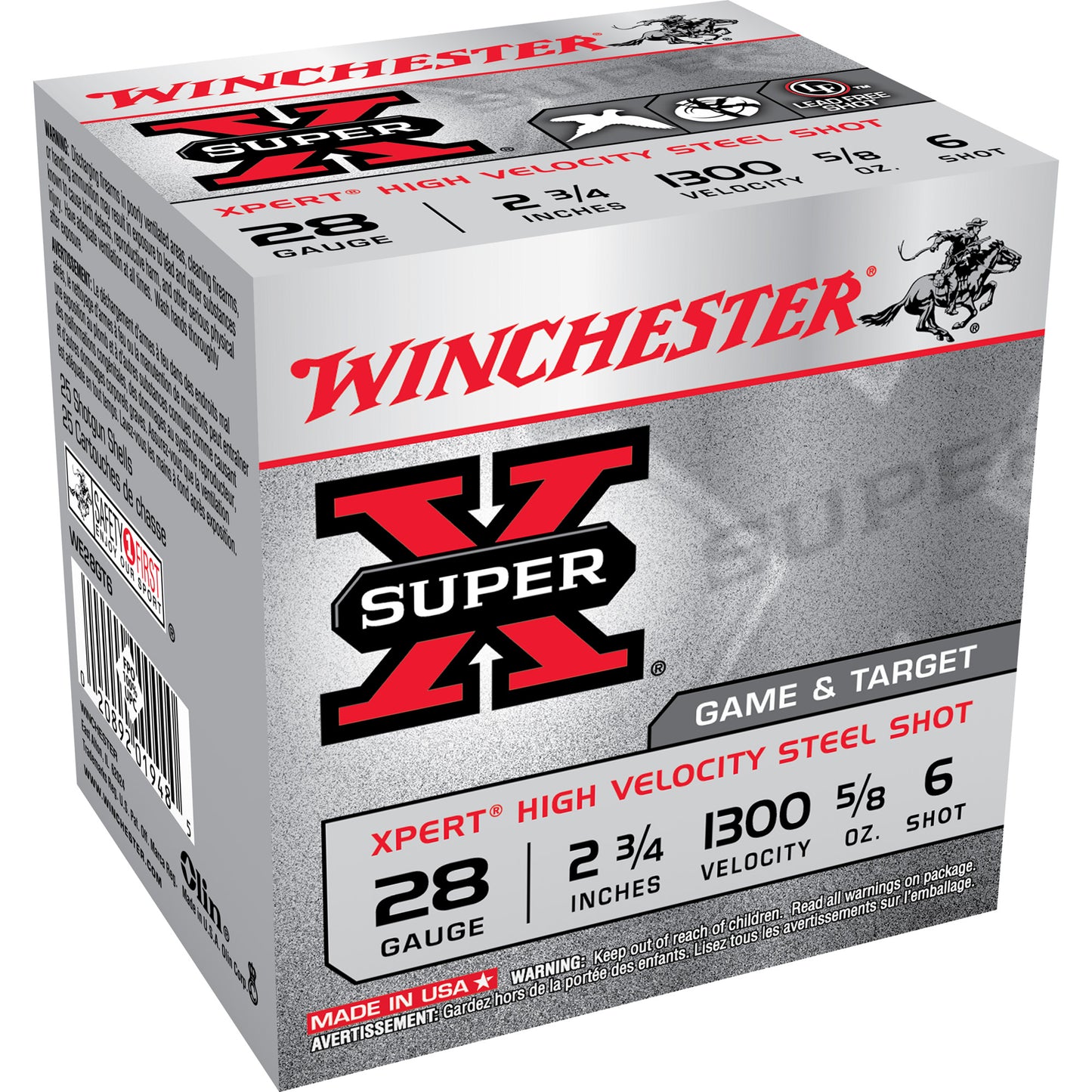 Winchester Ammunition XPERT STEEL 28 Gauge 2.75-Inch #6 Steel Shot - 5/8 oz, Box of 25