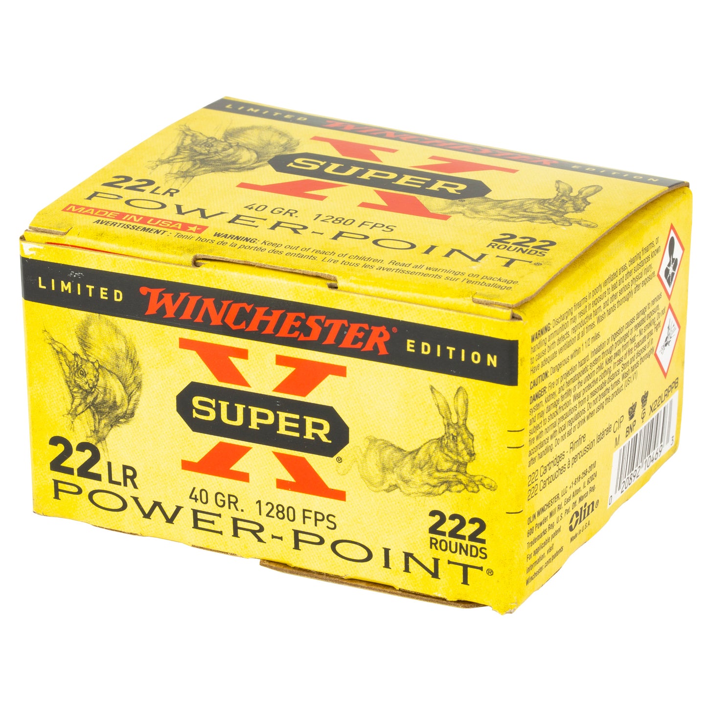 Winchester Ammunition Super-X Power Point .22 LR 40-Grain Lead Hollow Point - Reliable Target and Small Game Shooting