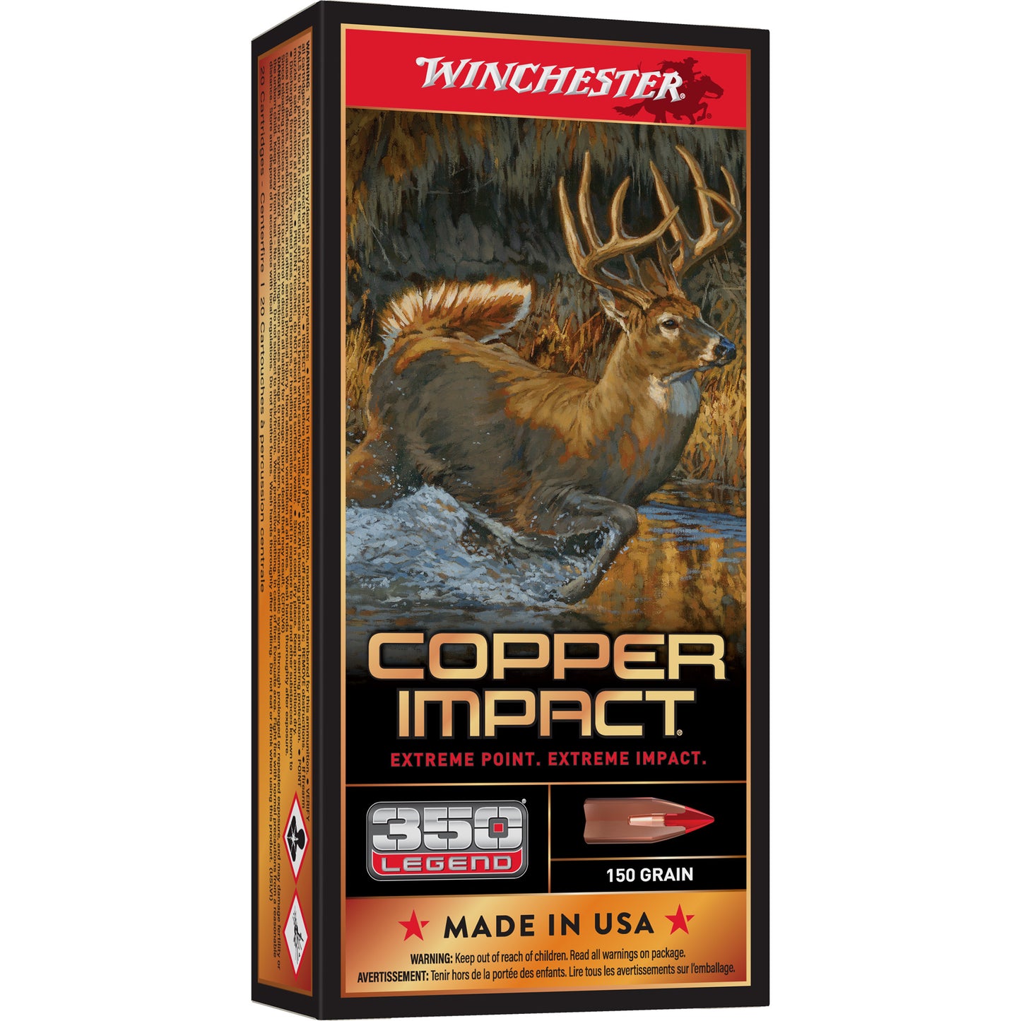 Winchester Ammunition Deer Season XP Copper Impact 350 Legend 150-Grain Polymer Tip Ammo