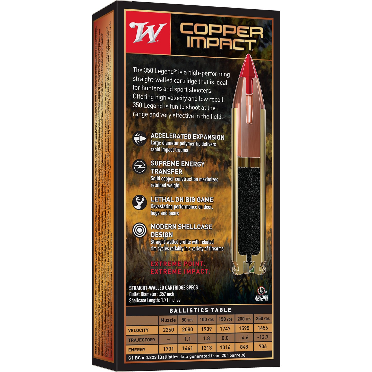 Winchester Ammunition Deer Season XP Copper Impact 350 Legend 150-Grain Polymer Tip Ammo