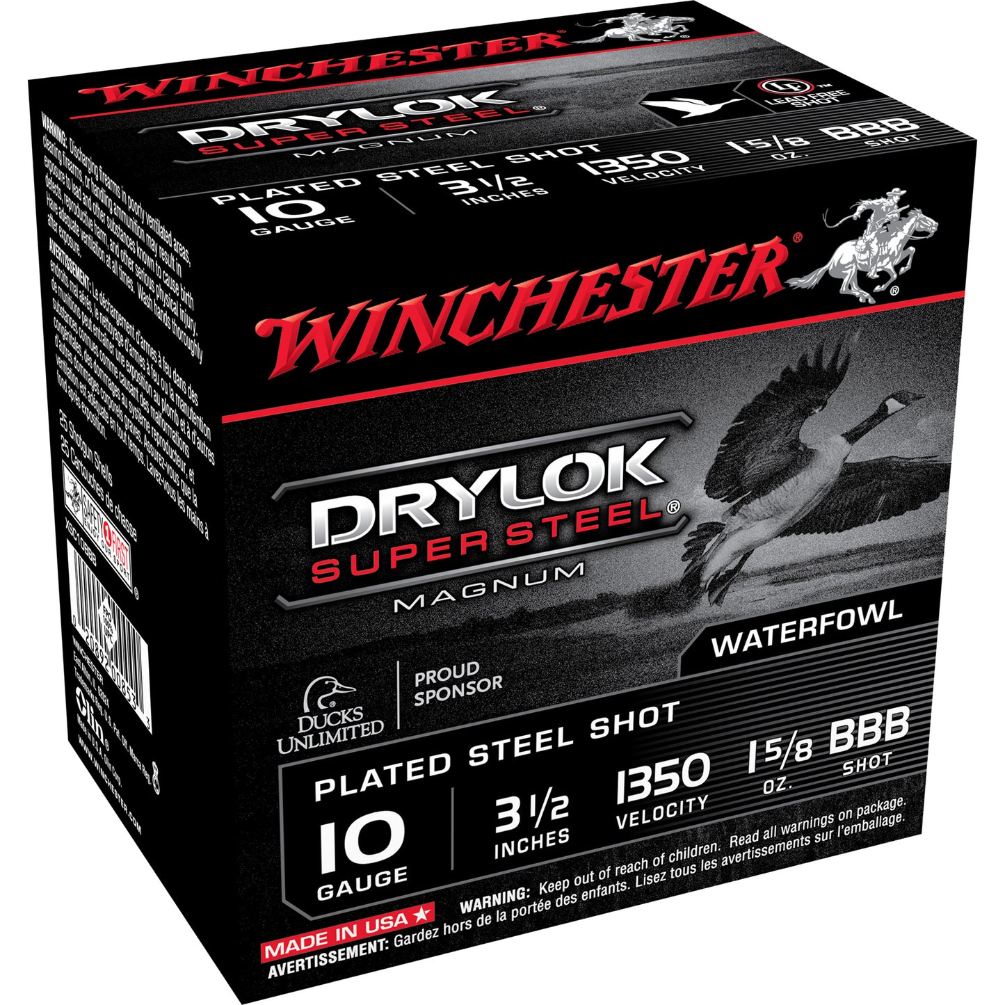 Winchester Ammunition Drylok Super Steel 10 Gauge 3.5-inch BB Steel Shot Ammo - 1 5/8 oz, 25 Rounds per Box