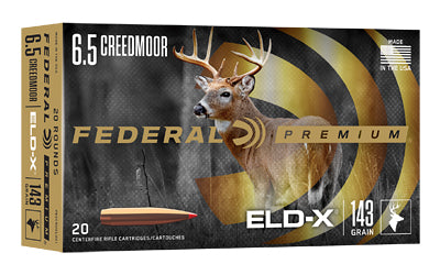 Federal Premium 6.5 Creedmoor ELD-X 143-Grain Polymer Tip Hunting Bullets (20 Rounds per Box)