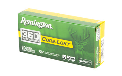 Remington Core Lokt 360 Buckhammer 200-Grain Soft Point Ammunition * Reliable Deer Hunting Cartridge