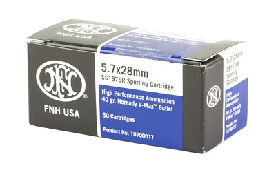 FN America SS197SR 5.7x28mm V-Max Ammunition, 40 Grain, 50 Rounds per Box